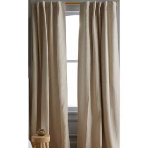 Quince - pair of European Linen Room Darkening Curtains in Flax 48 x 96